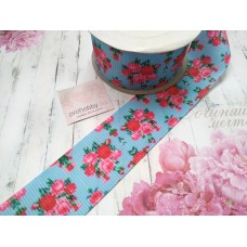 Лента репсовая 40 мм "Букеты цветов"